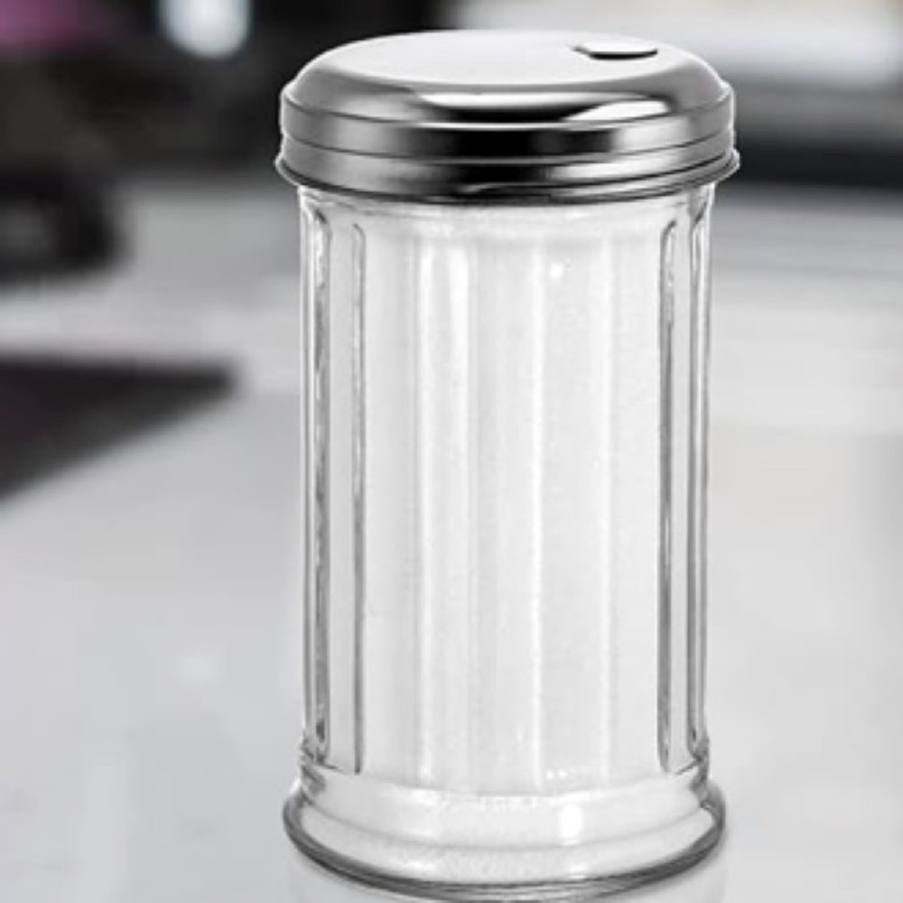Classic Clear Glass Sugar Dispenser with Silver Lid - Picture 5 of 9